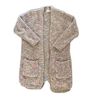 SIENNA SKY • Chunky Oversized Confetti Knit Open Front Cardigan Sweater • XS